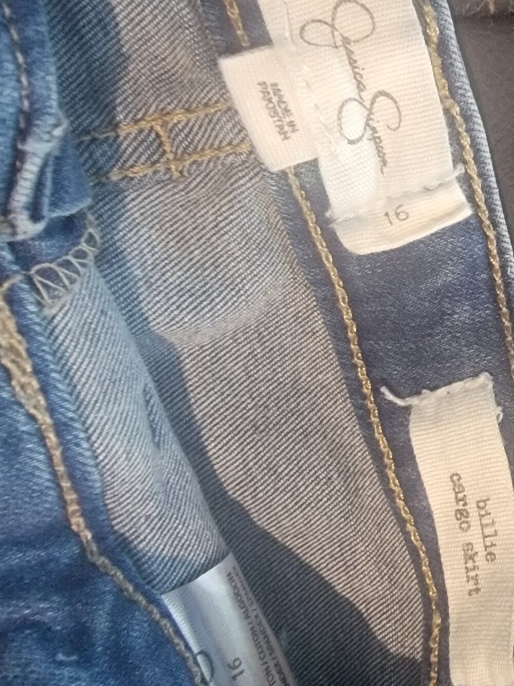 Girls size 16 cargo denim/jean skirt / Jessica Simpson - Picture 4 of 5